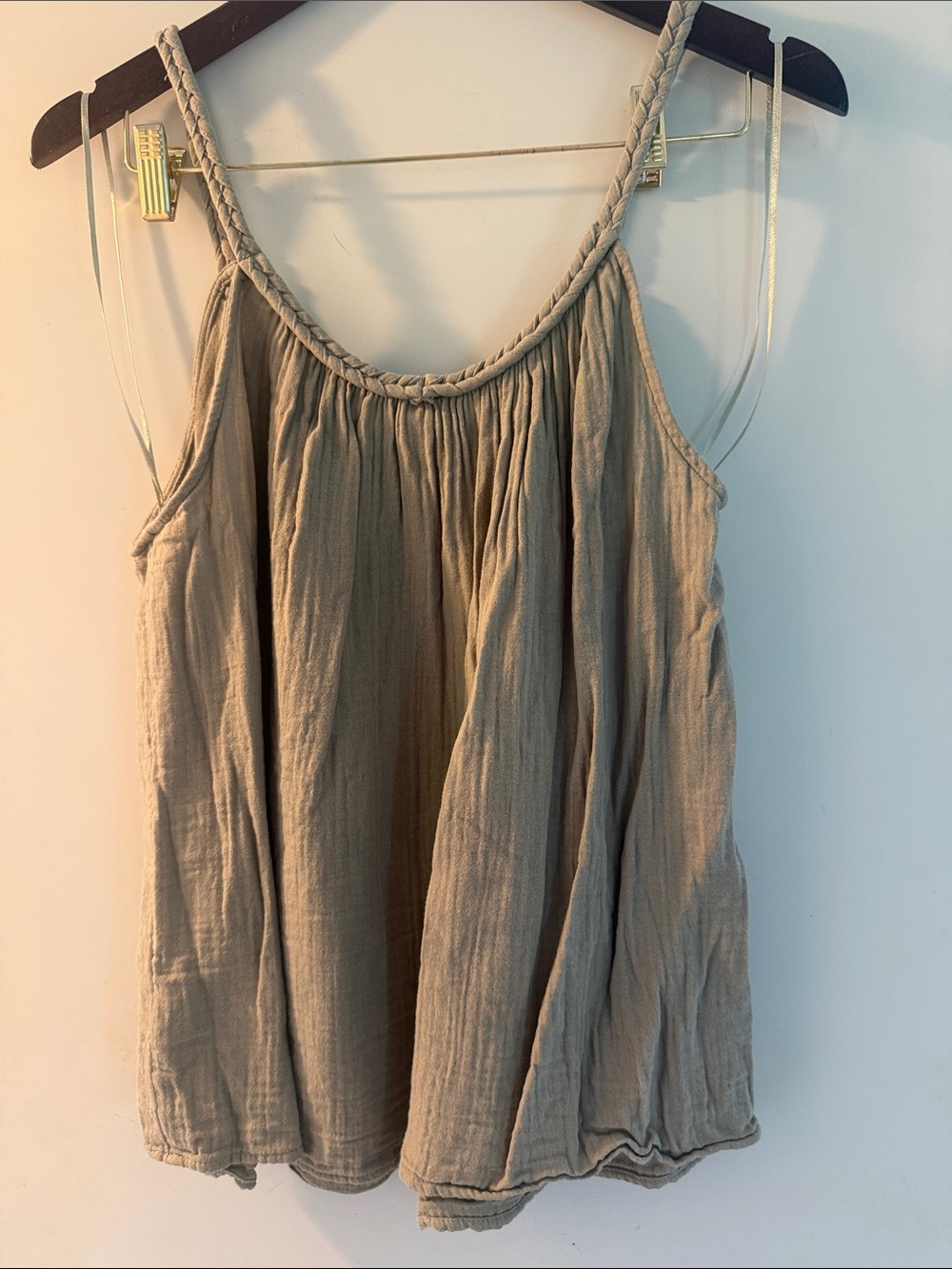 Old Navy Women’s Braided Strap Army Green Tank Top Sz Large EUC - Picture 5 of 5